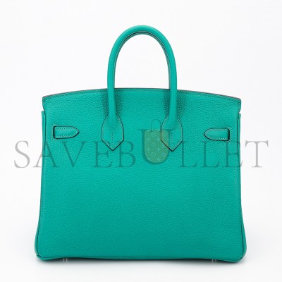 HERMÈS MASTER BIRKIN 25 TOGO LEATHER PEACOCK BLUE SILVER BUCKLE 1720000492 (25*20*13cm)