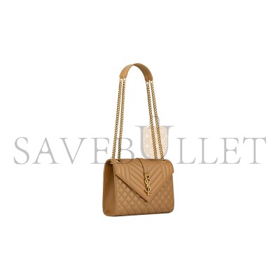 YSL ENVELOPE MEDIUM IN MATELASSÉ LAMBSKIN 600185AACT72760 (24*17.5*6cm)