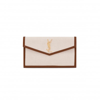 YSL UPTOWN POUCH IN CANVAS AND SMOOTH LEATHER 565739HZD2J9380 (27*16*2cm)