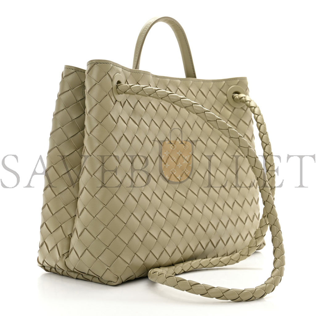 BOTTEGA VENETA NAPPA INTRECCIATO MEDIUM ANDIAMO SHOULDER BAG TRAVERTINE (32*25*11cm)