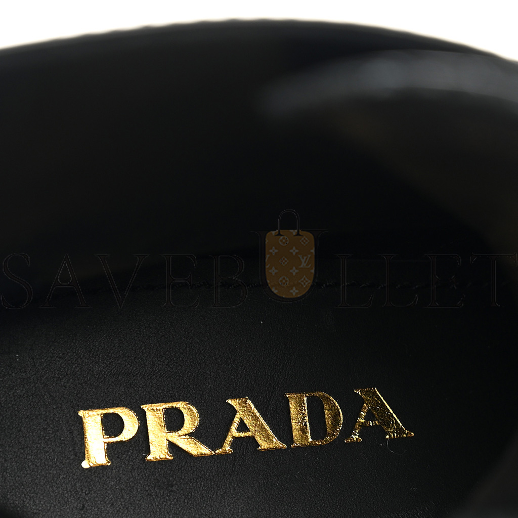 PRADA SPAZZOLATO CHOCOLATE 50MM COMBAT BOOTS 36 BLACK