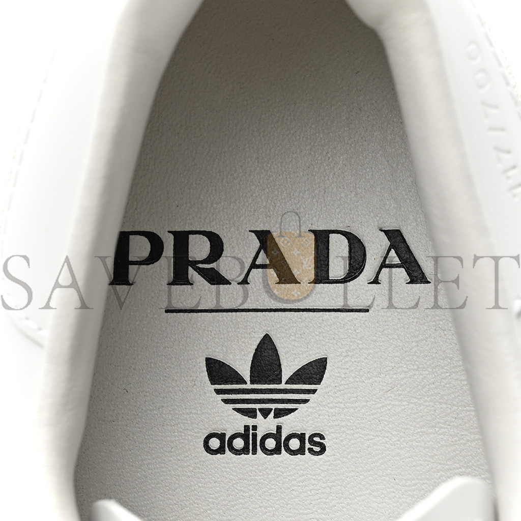 PRADA X ADIDAS CALFSKIN MENS SUPERSTAR 450 LOW TOP SNEAKERS 8 WHITE