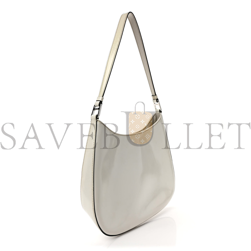 PRADA SPAZZOLATO CLEO SHOULDER BAG WHITE (27*18*5cm)