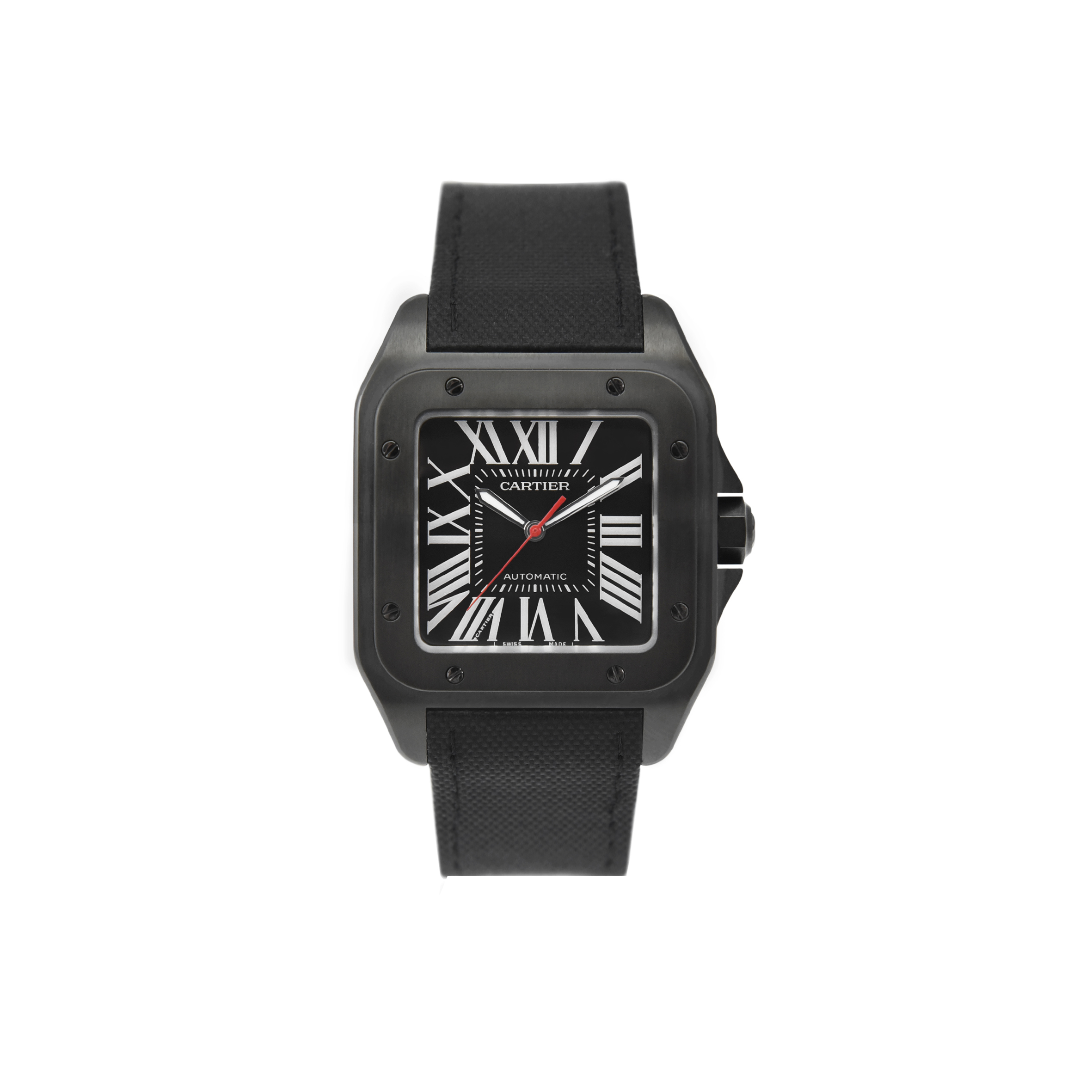 CARTIER SANTOS DE CARTIER 100 CARBON AUTOMATIC LARGE MODEL WATCH WSSA0006