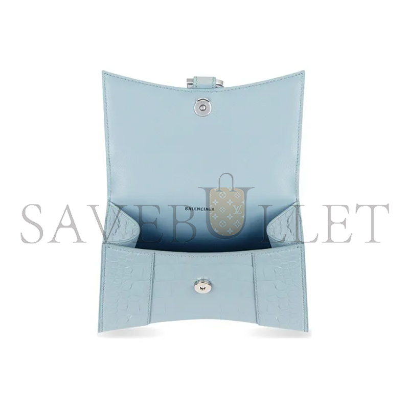 BALENCIAGA WOMEN'S HOURGLASS HANDBAG XS IN SKY BLUE 5928331LR6Y4712 (18.8*13*7.9cm)