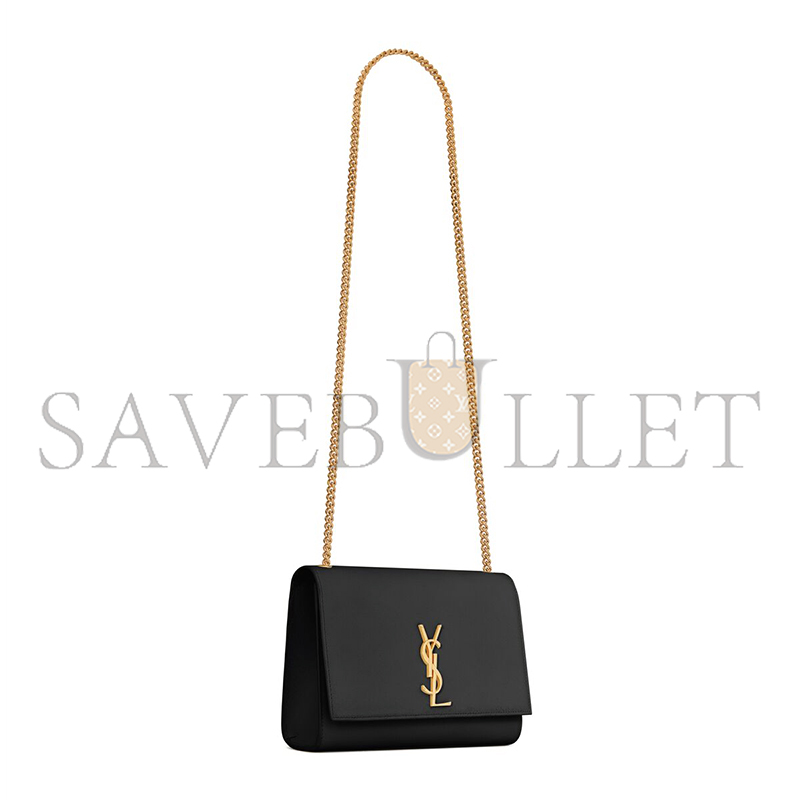 YSL KATE MEDIUM IN GRAIN DE POUDRE EMBOSSED LEATHER 364021BOW0J1000 (24*14.5*5.5cm)