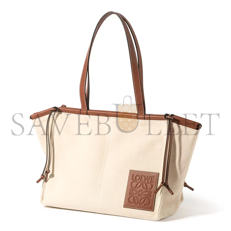 LOEWE CUSHION TOTE BAG IN CANVAS CALFSKIN 061920 (35*27*19cm)