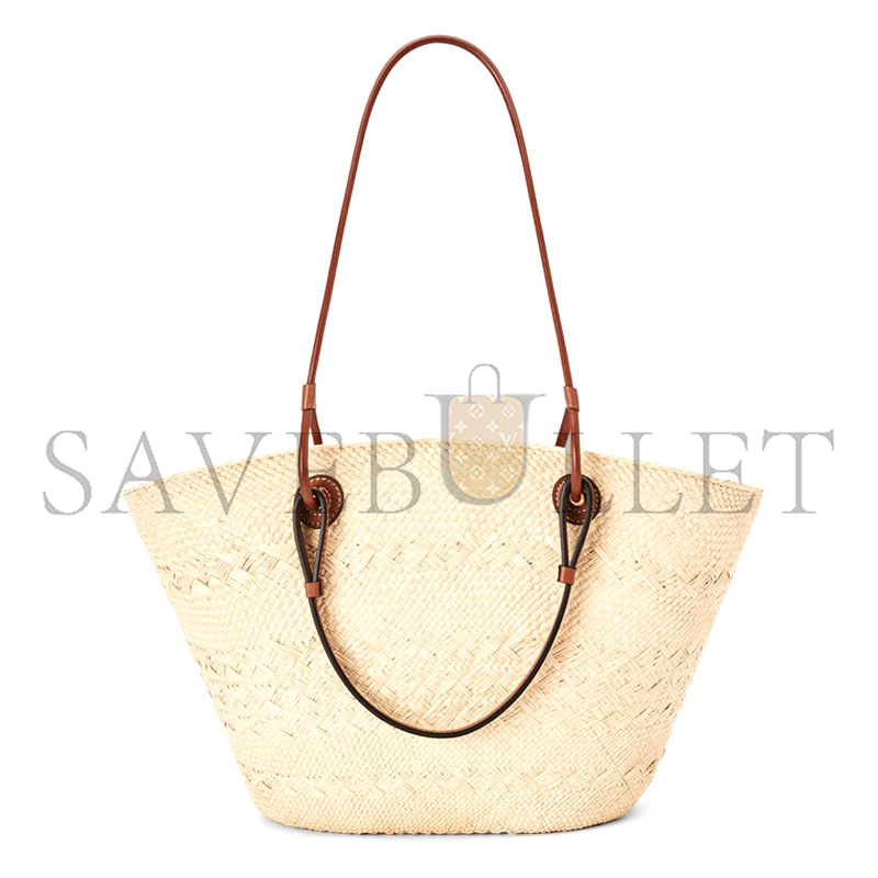 LOEWE MEDIUM ANAGRAM BASKET BAG IN IRACA PALM AND CALFSKIN A223T43X02 (46*24.5*16cm) LOEWE MEDIUM ANAGRAM BASKET BAG IN IRACA PALM AND CALFSKIN A223T43X02 (46*24.5*16cm)