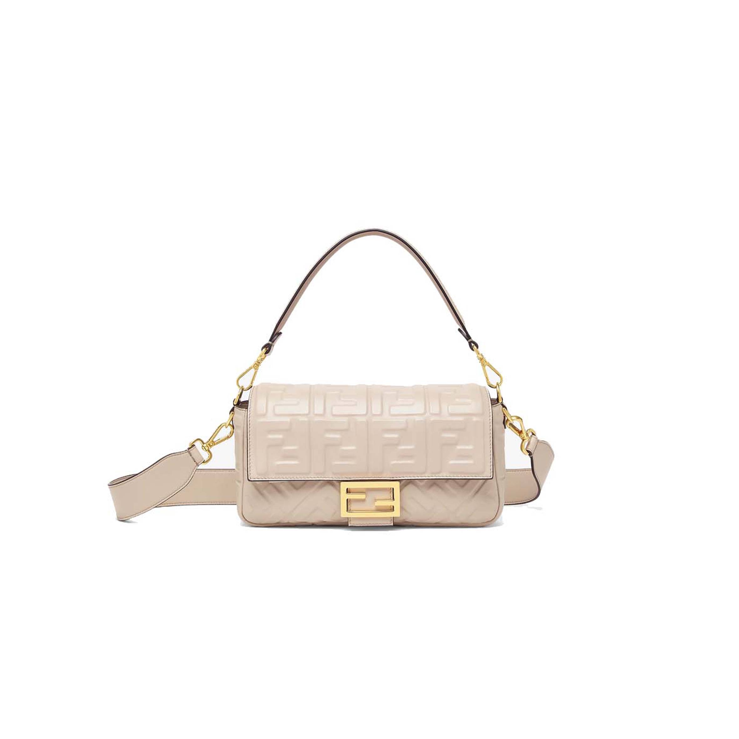 FENDI BAGUETTE - BEIGE NAPPA LEATHER BAG 8BR600A72VF19T5 (27*15*6cm)