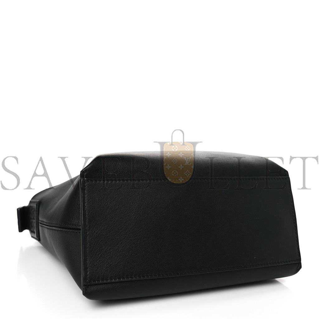 LOEWE SUPPLE SMOOTH CALFSKIN JACQUARD SMALL CUBI BAG BLACK (23*21*11cm)