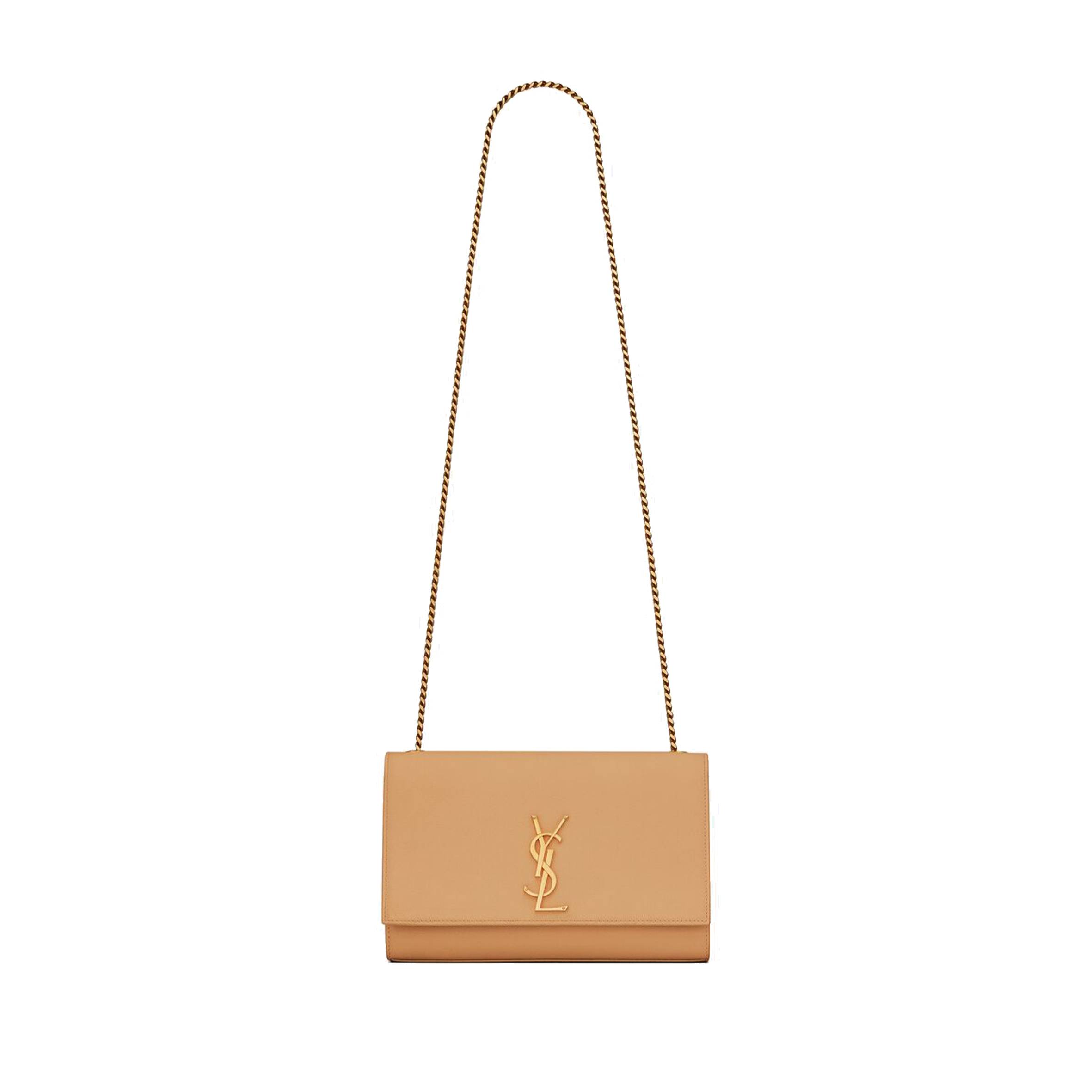 YSL KATE MEDIUM CHAIN BAG IN GRAIN DE POUDRE EMBOSSED LEATHER 364021BOW0W7019 (24*14.5*5.5cm)