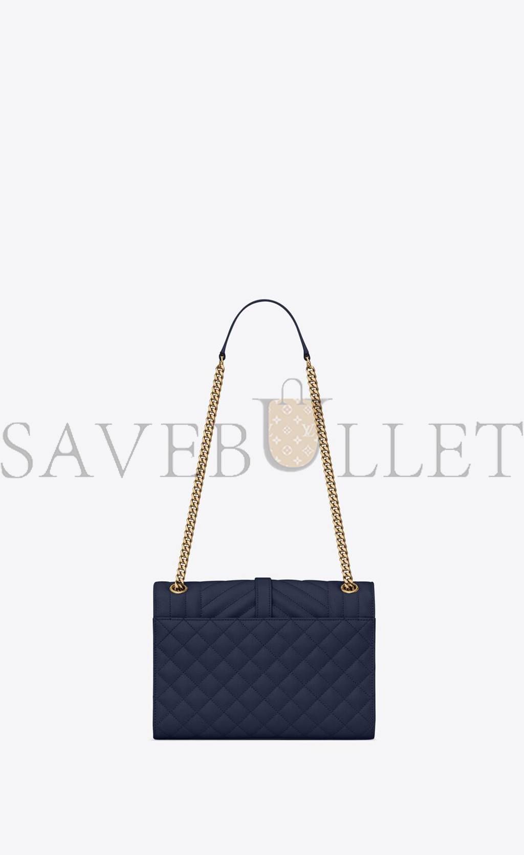 YSL ENVELOPE MEDIUM CHAIN BAG IN MIX MATELASS&EACUTE; GRAIN DE POUDRE EMBOSSED LEATHER 600185BOW914147 (24*17.5*6cm)