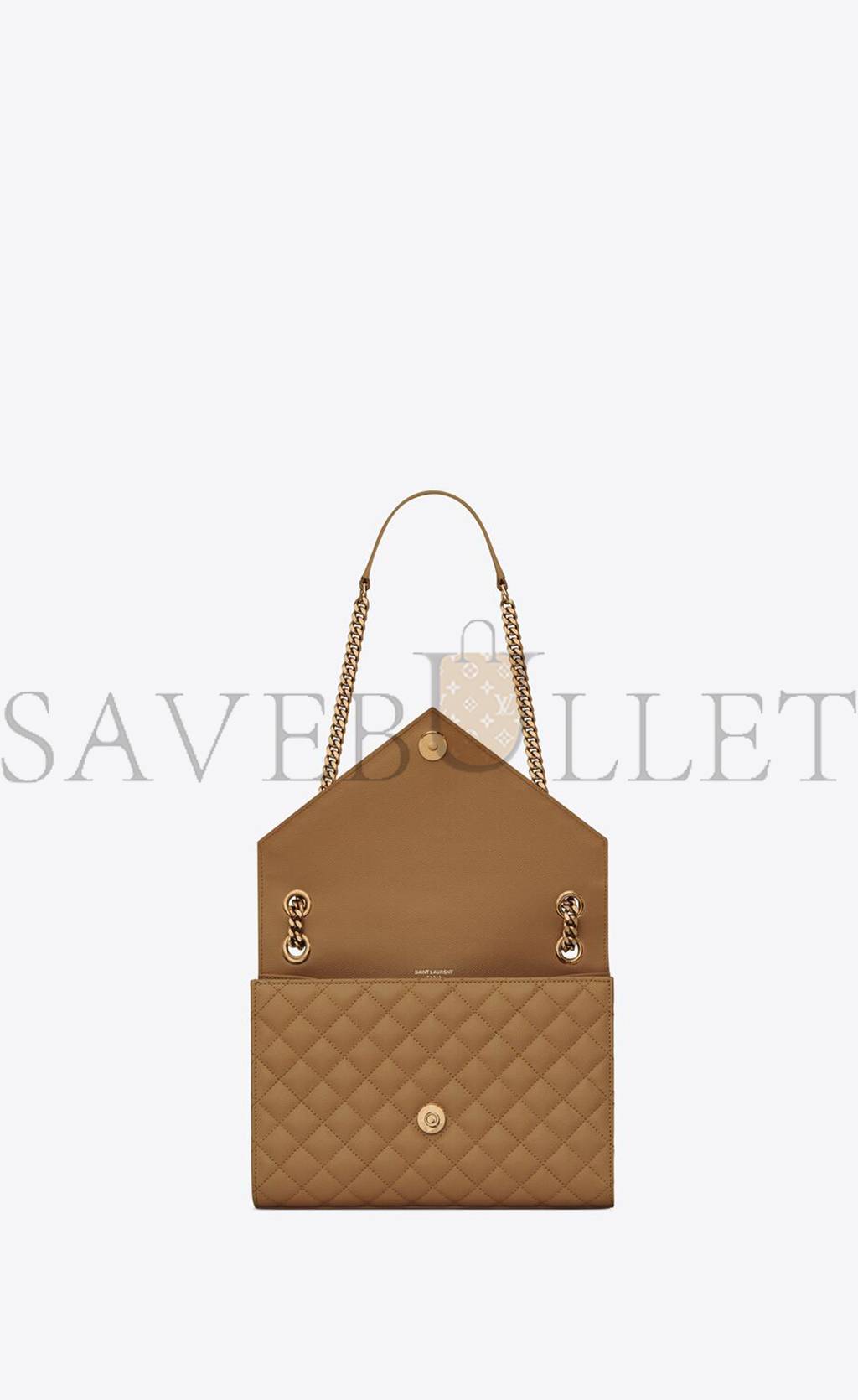 YSL ENVELOPE MEDIUM CHAIN BAG IN MIX MATELASS&EACUTE; GRAIN DE POUDRE EMBOSSED LEATHER 600185BOW973334 (24*17.5*6cm)