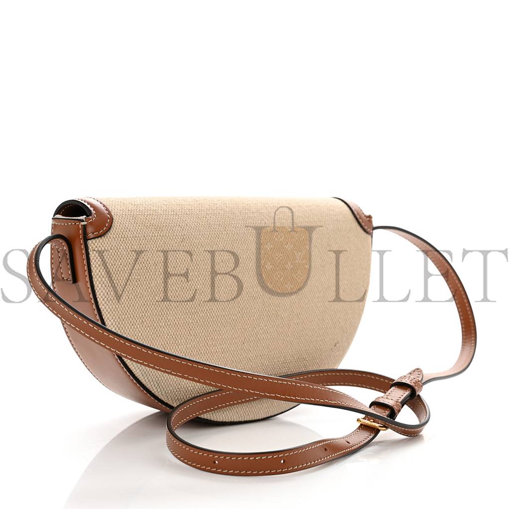 CELINE TEXTILE CALFSKIN TRIOMPHE BESACE NATURAL TAN (22*14*6cm)