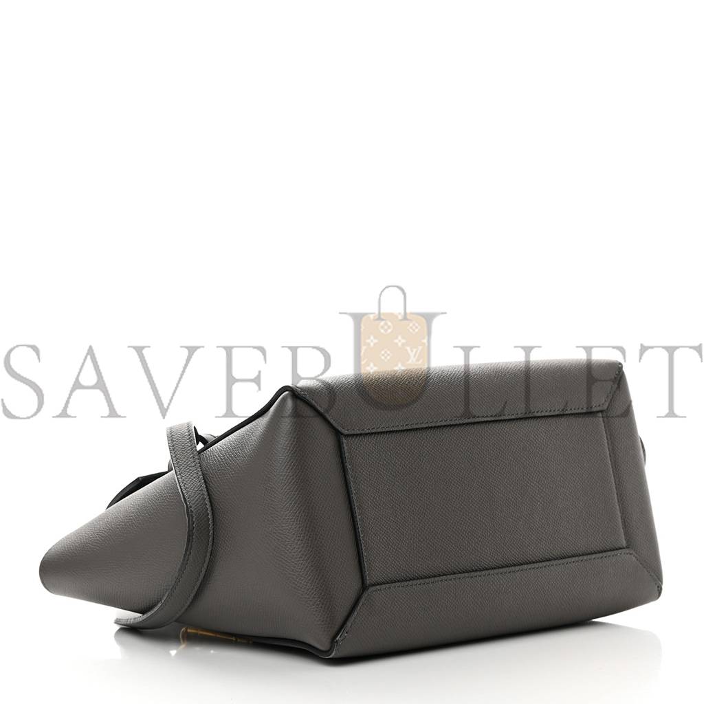 CELINE BABY GRAINED CALFSKIN MICRO BELT BAG GREY (23*21*13cm)