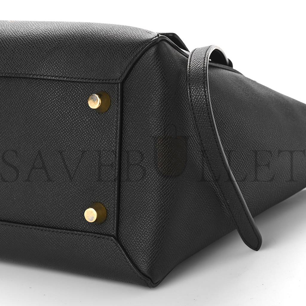 CELINE GRAINED CALFSKIN MINI BELT BAG BLACK (28*24*15cm)