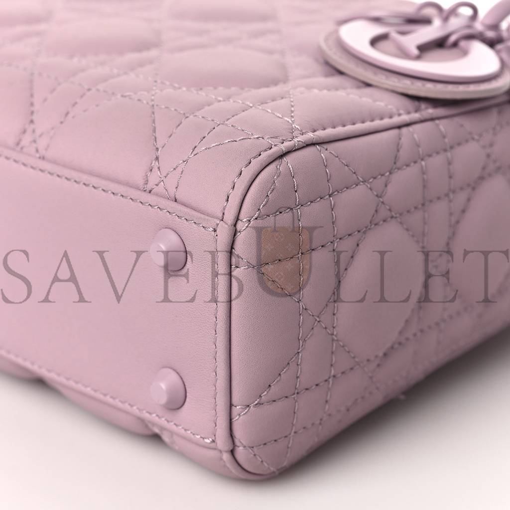 DIOR ULTRA MATTE CALFSKIN CANNAGE MINI LADY DIOR LAVENDER (17*15*7.6cm)