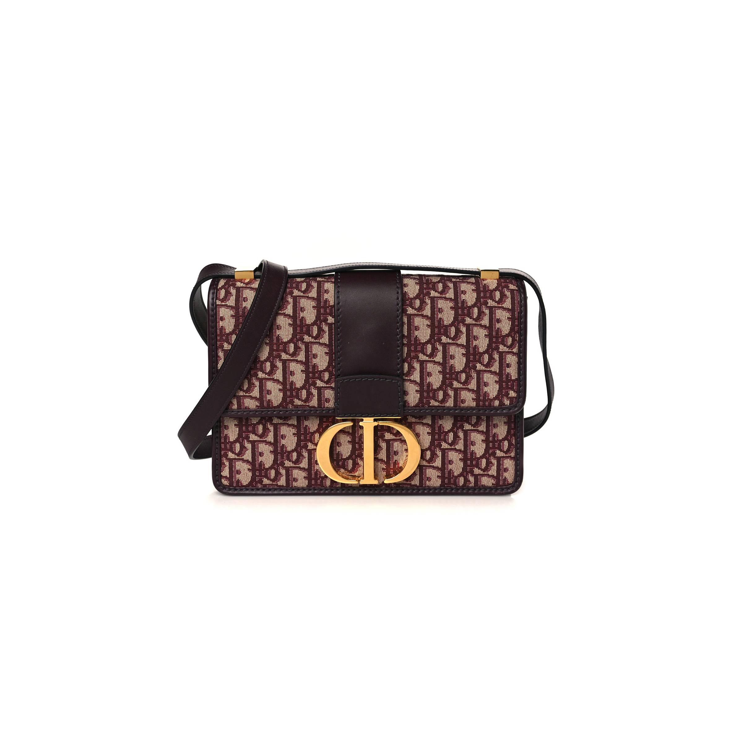 DIOR OBLIQUE 30 MONTAIGNE FLAP BAG BURGUNDY (24*17*6.4cm)